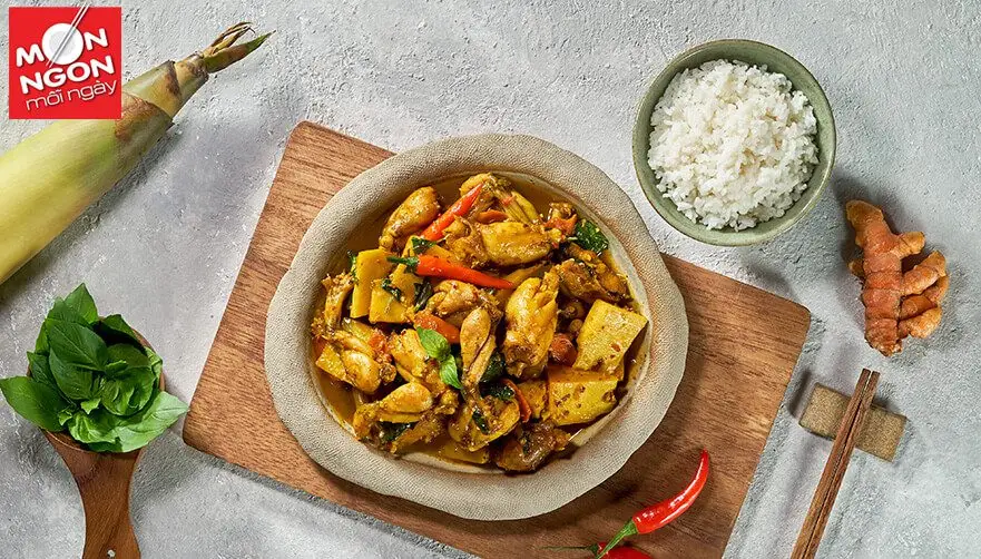 Ếch kho măng l&aacute; quế