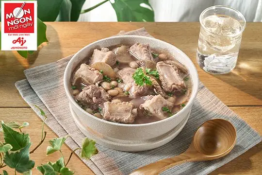 canh sườn đậu phộng x&aacute; bấu