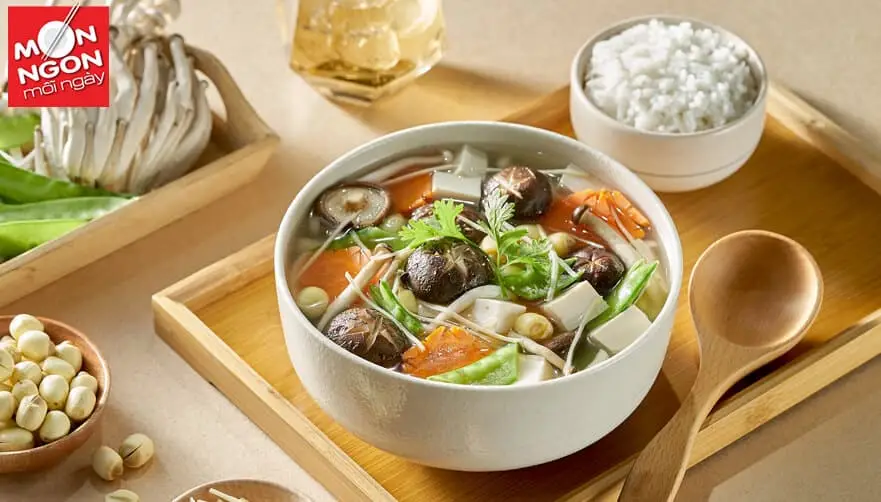 canh nấm hạt sen