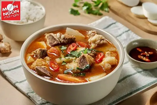 Canh sụn b&ograve; củ cải