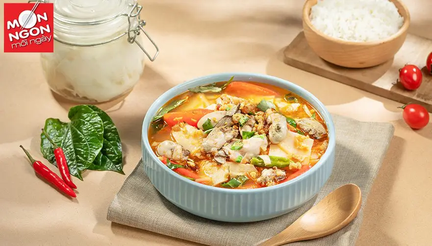 Canh h&agrave;u sữa măng chua