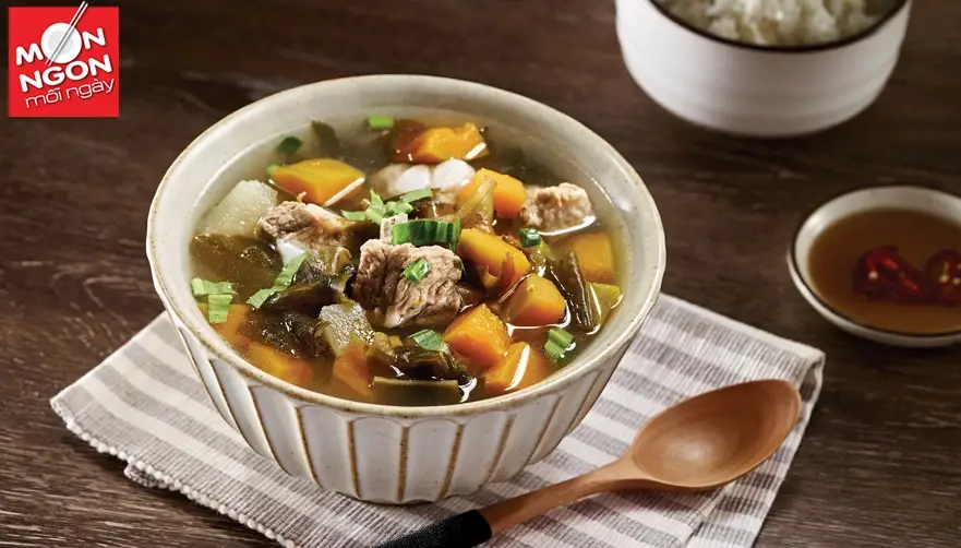 canh sườn non b&iacute; đỏ rong biển