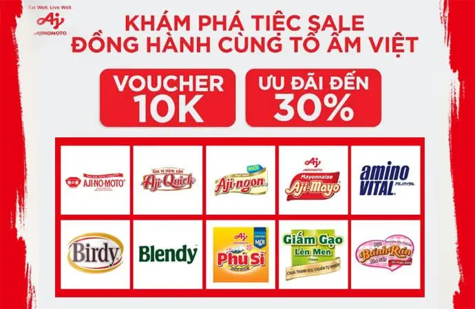 Tiệc Sale Ajinomoto: Ưu đãi cực lớn cho tổ ấm Việt