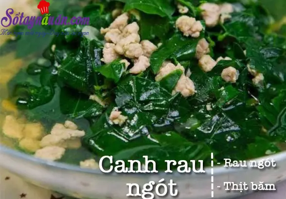 Canh rau ng&oacute;t nấu thịt