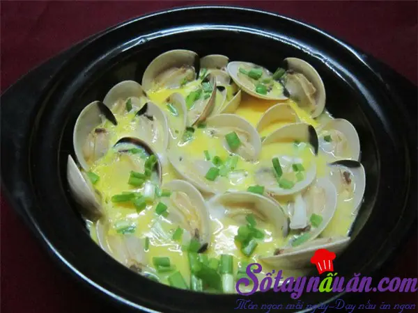 Ngao hấp trứng gà