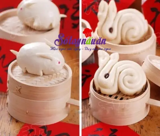 Cách làm bánh bao chay hình thỏ đón trung thu – Bánh trung thu