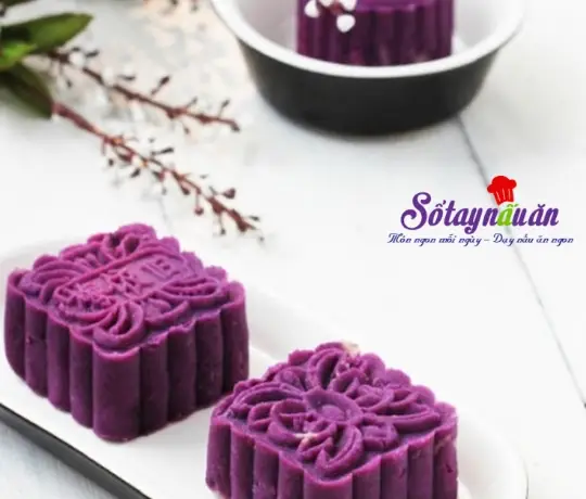 Cách làm bánh trung thu hạt sen khoai lang tím