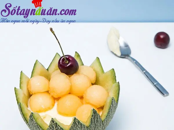 C&aacute;ch l&agrave;m b&aacute;nh mousse dưa lưới 6