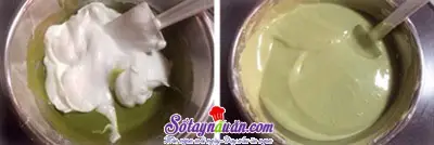 C&aacute;ch l&agrave;m b&aacute;nh b&ocirc;ng lan cuộn vị tr&agrave; xanh 3