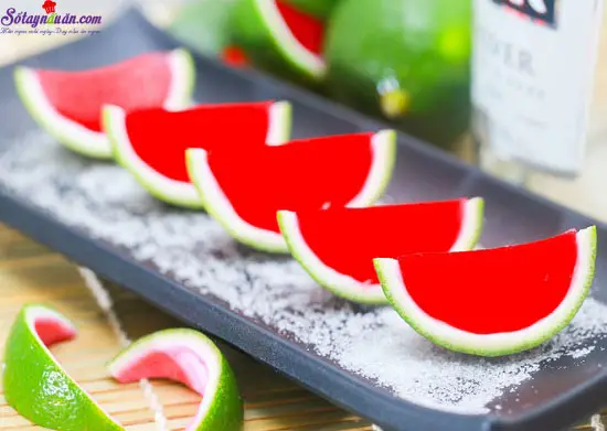 hướng dẫn l&agrave;m thạch dưa hấu 10