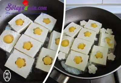C&aacute;ch l&agrave;m đậu phụ chi&ecirc;n trứng c&uacute;t k&egrave;m xốt ngon tuyệt hảo 4
