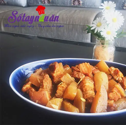 C&aacute;ch l&agrave;m thịt ba chỉ kho củ cải ngon đến nao l&ograve;ng