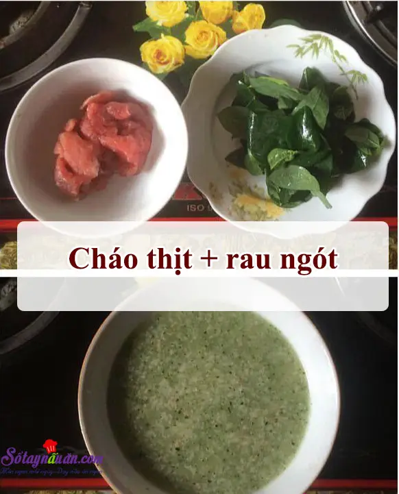 C&aacute;ch nấu ch&aacute;o thịt heo rau ng&oacute;t 1