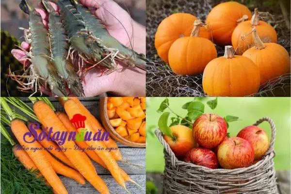 Ch&aacute;o t&ocirc;m b&iacute; đỏ c&agrave; rốt t&aacute;o t&acirc;y